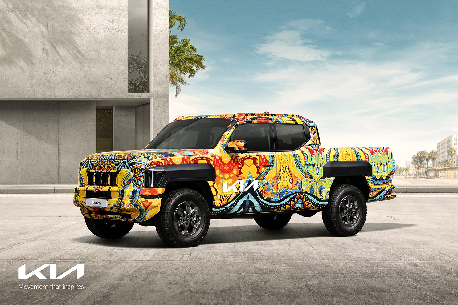 Kia unveils unique camouflage  for its first-ever Tasman pickup truck